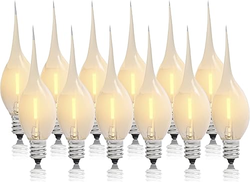 Bombillas LED de vela sumergidas de silicona, color blanco brillante, bombillas LED de silicona para velas, 12 unidades, 7 vatios, equivalente a