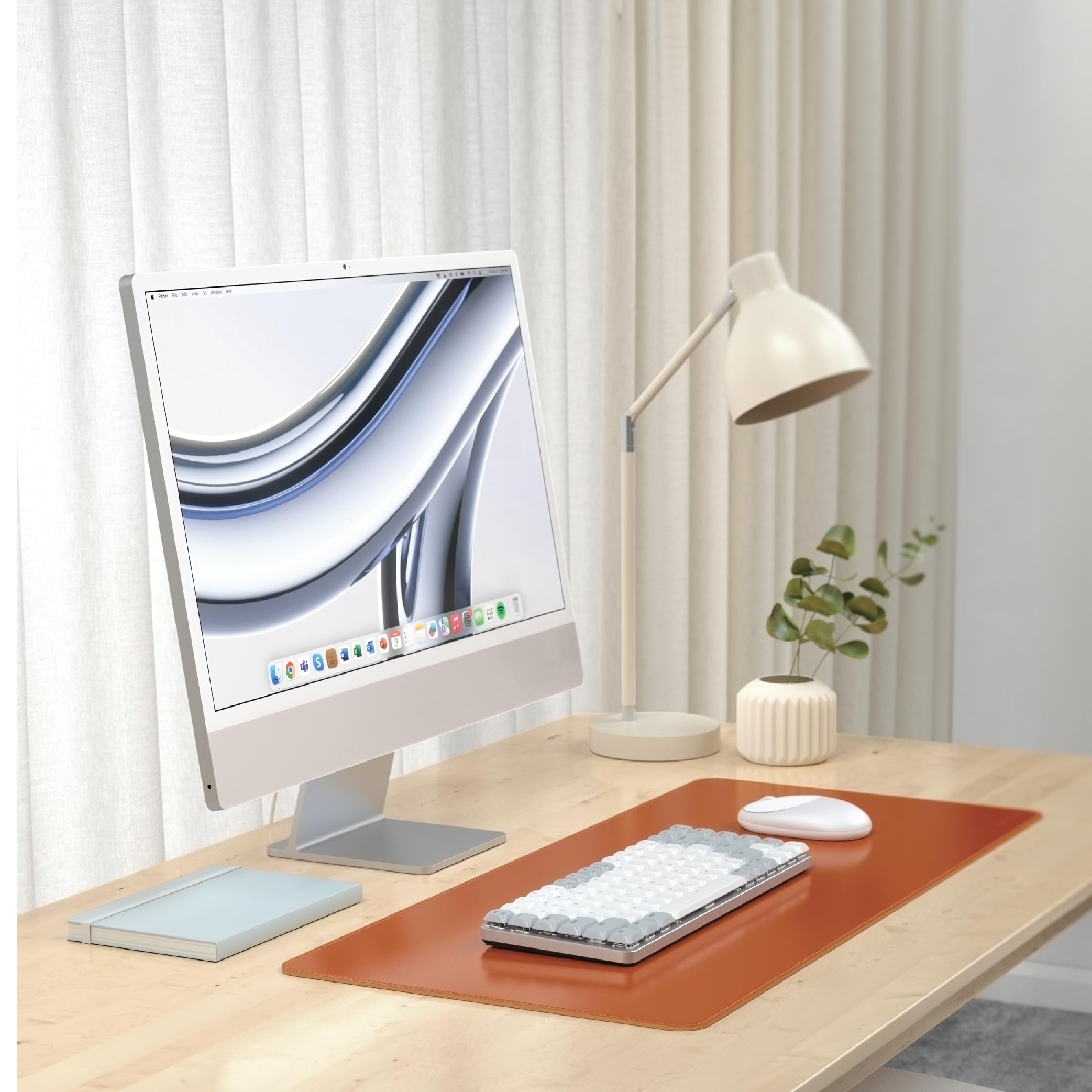SATECHI Tapis de Souris XXL 68 x 32 cm, Grand Tapis de Souris Gamer, Résistant aux Rayures et à l’Eau, Marron