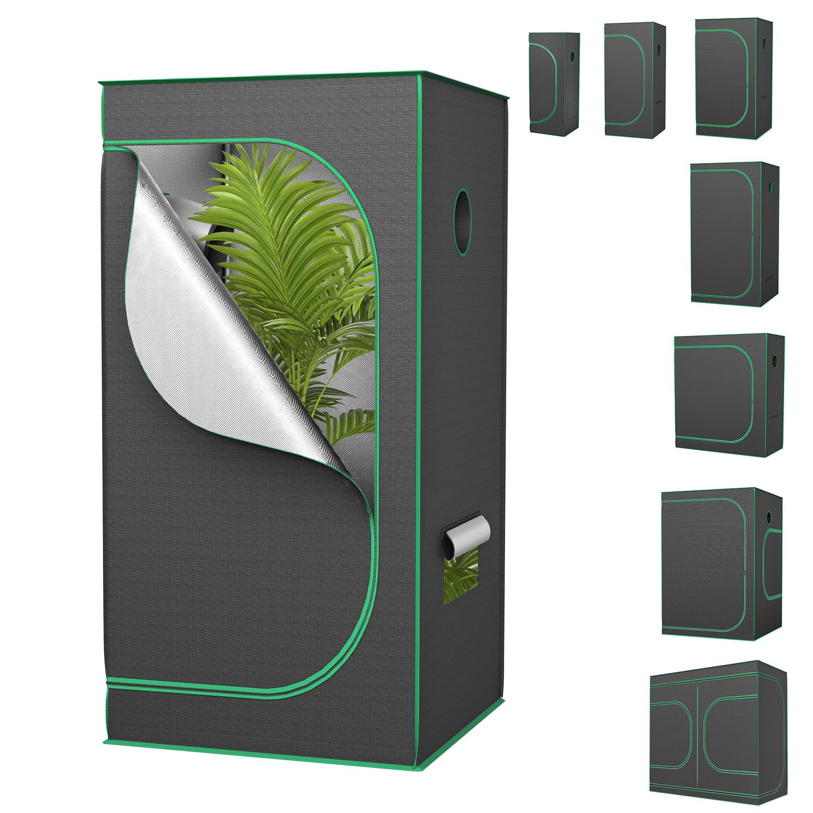 LZQ Growzelt für Pflanzen Indoor 120x60x150 cm Pflanzenzelt Zuchtzelt Grow Tent Growschrank mit Stahlrahmen und 600D Oxford-Gewebe Pflanzzelt für Homegrow Hydrokulturen und Pflanzenzucht
