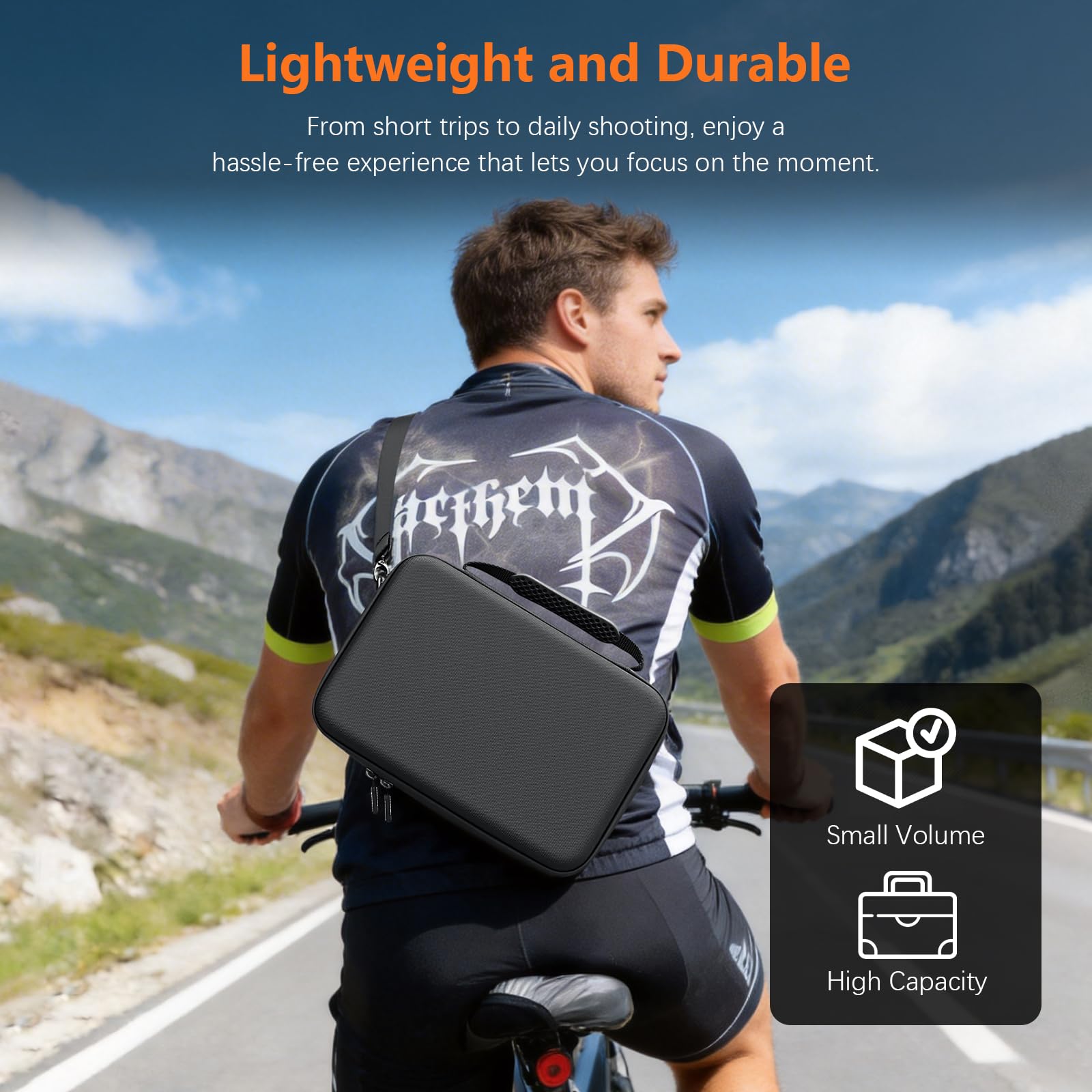 AMAZEAR Tragetasche für DJI Osmo Action 6 Zubehör, Kompakte Hartschalen Tasche Bag mit Schultergurt, Tragbare Kameratasche für Reisen, Organisation, Aufbewahrung, Schutz, Schwarz etui