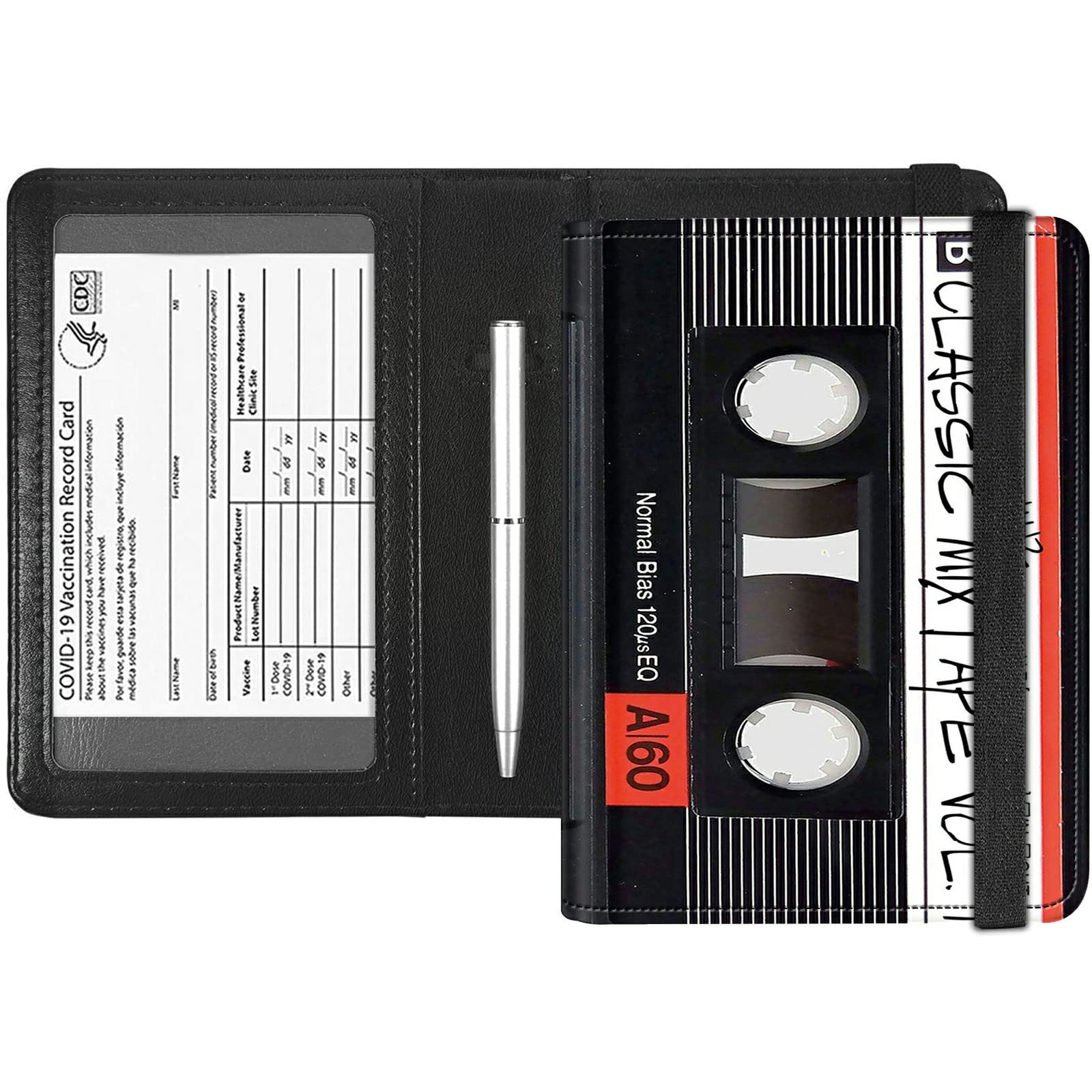 Rossy Passport and Vaccine Card Holder Combo,Passport Holder with CDC Vaccination Card Slot Leather RFID Blocking Wallet Travel Documents Organizer