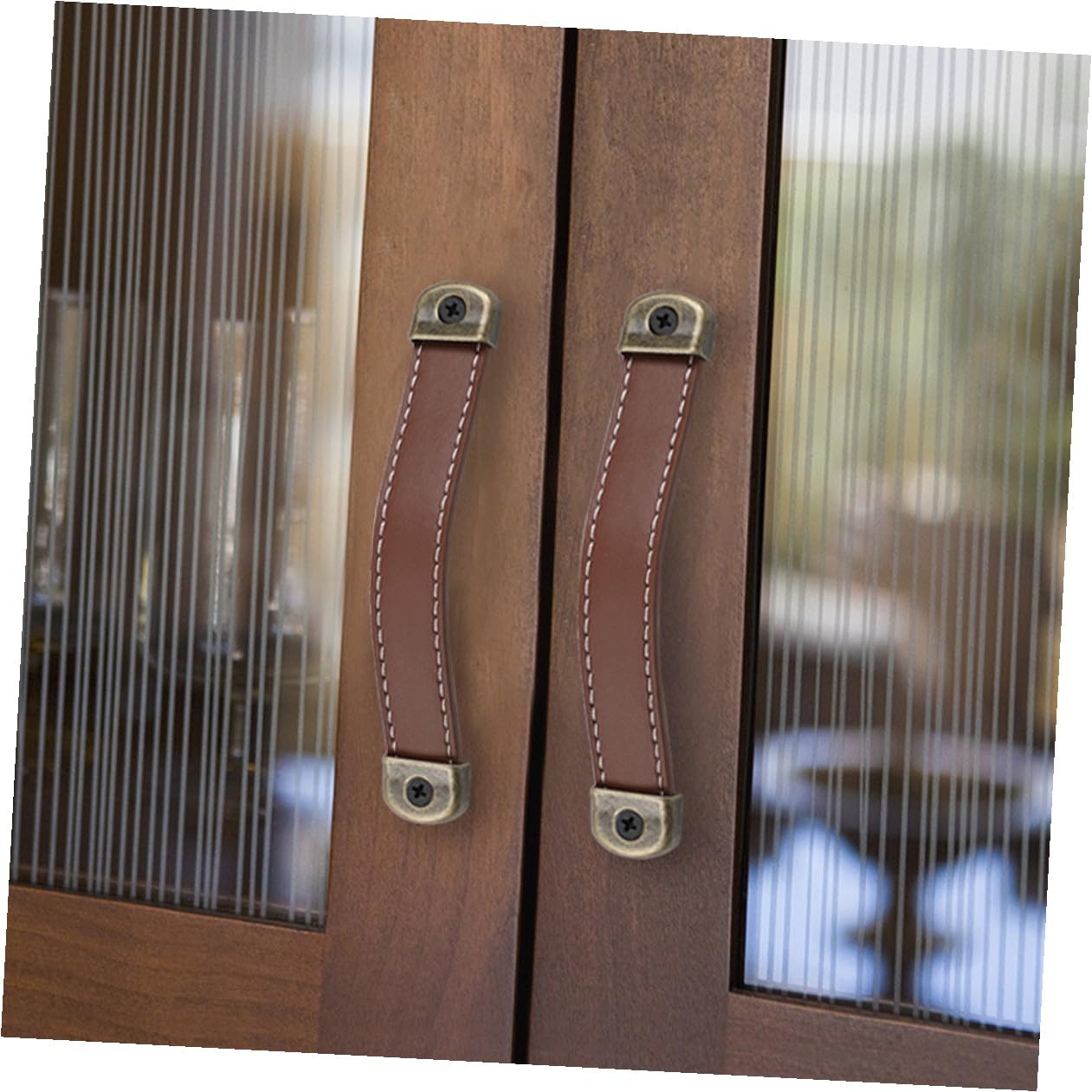 SHOWERORO Tiradores de Cuero para Armario Marrón, 6 Piezas, 160 Mm