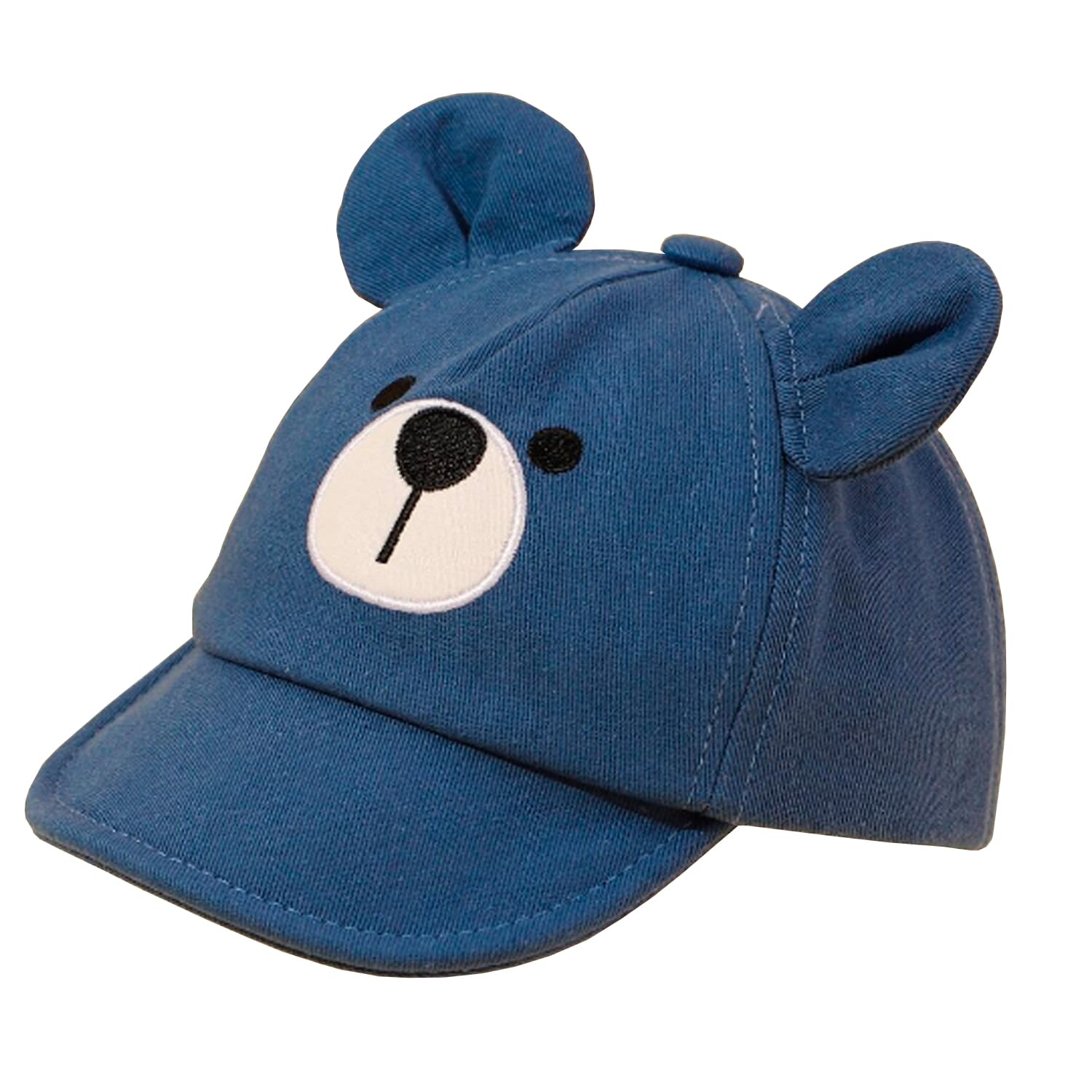 RECIÉNACIDOS Gorra de Béisbol para Bebé 3-12 Meses - Ajustable, Protección Solar UV, Diseño con Orejitas y Bordado de Oso - Ideal para Niños y Niñas en Primavera y Verano