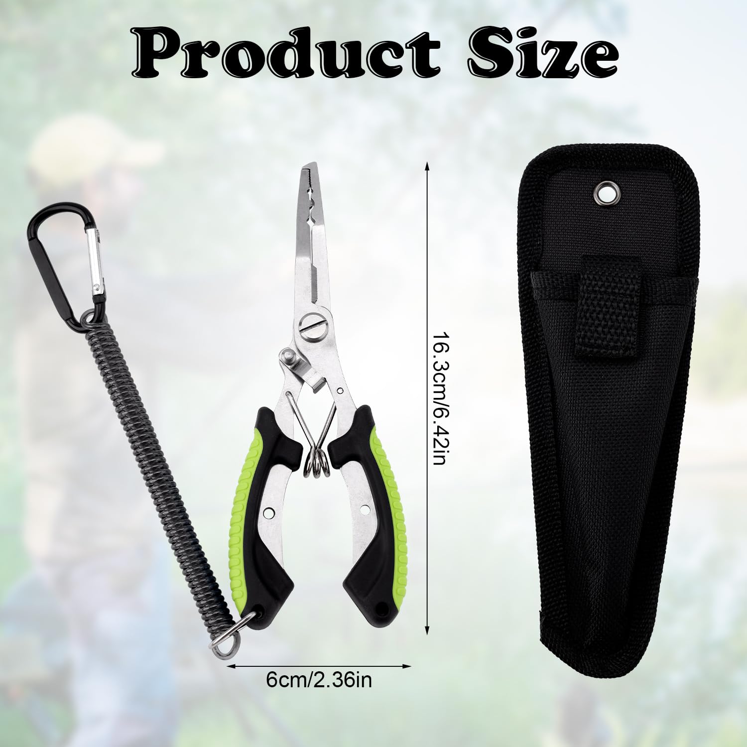 BOXOB Pinze da Pesca, Pinze Pesca in Metallo Pinze da Pesca in Acqua Salata Pinze a Becco d'Ago Accessori per Utensili Multifunzionali Pesca Attrezzi da Pesca e Regali per Uomo