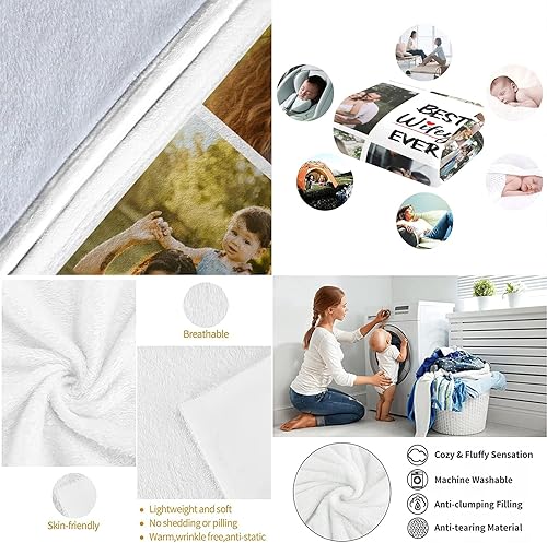 Miniatura 5 de Best Girlfriend Ever - Manta personalizada con fotos, manta de franela ultrasuave para cumpleaños, Navidad, 30 x 40 pulgadas