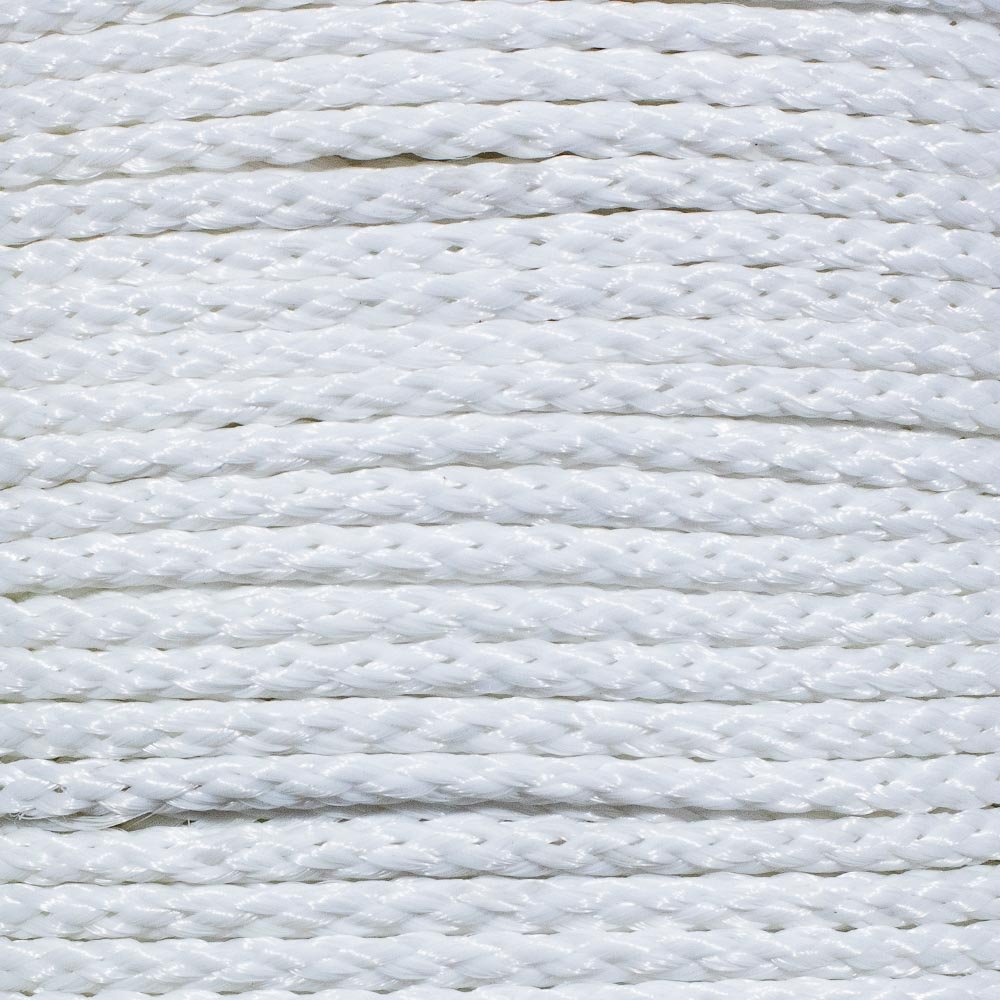 Cuerda de polipropileno trenzada hueca (3/8 pulgadas, 500 pies, color blanco) - Cuerda de barrera - Marcado de senderos, control de multitudes, campos de golf