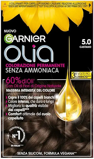 Garnier Olia Tinta Capelli Castano Senza Ammoniaca - Copertura 100% Bianchi