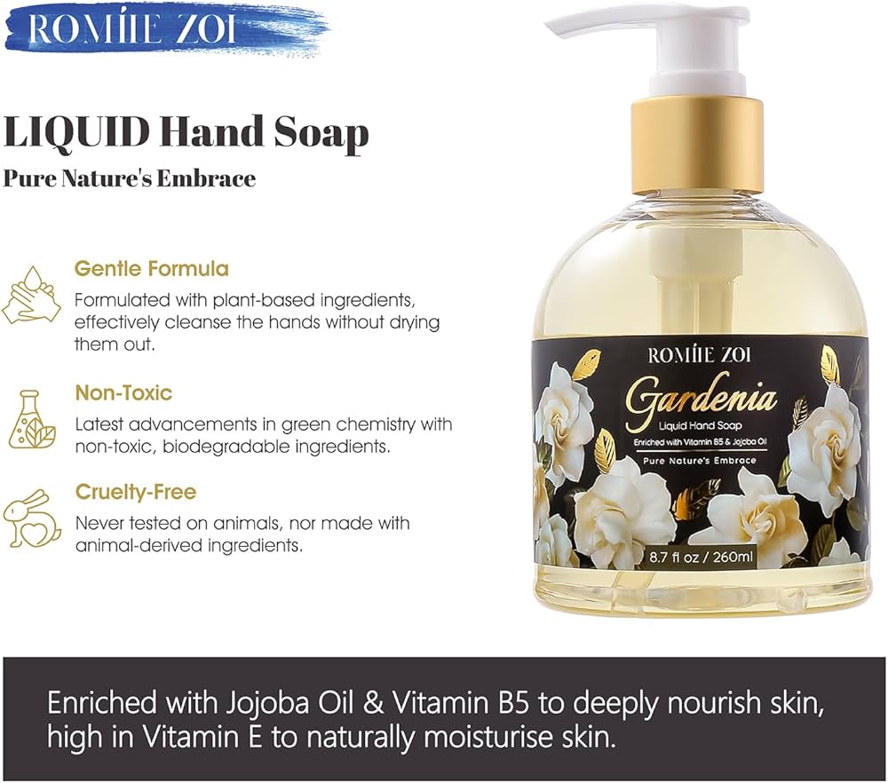 Amazon.com: ROMIIE ZOI Liquid Hand Soap with Gift Box - Gardenia