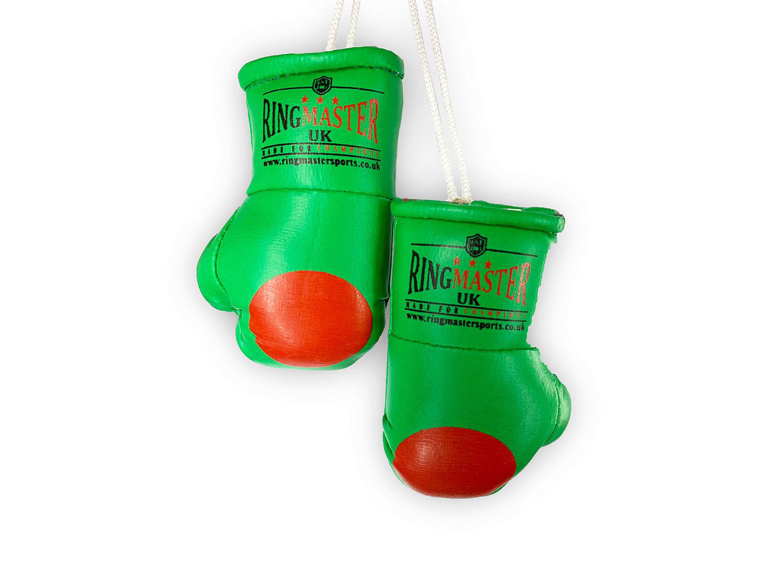 Ringmaster Sports Mini Boxing Gloves Car Hanger Van Rear Mirror Gift Flags