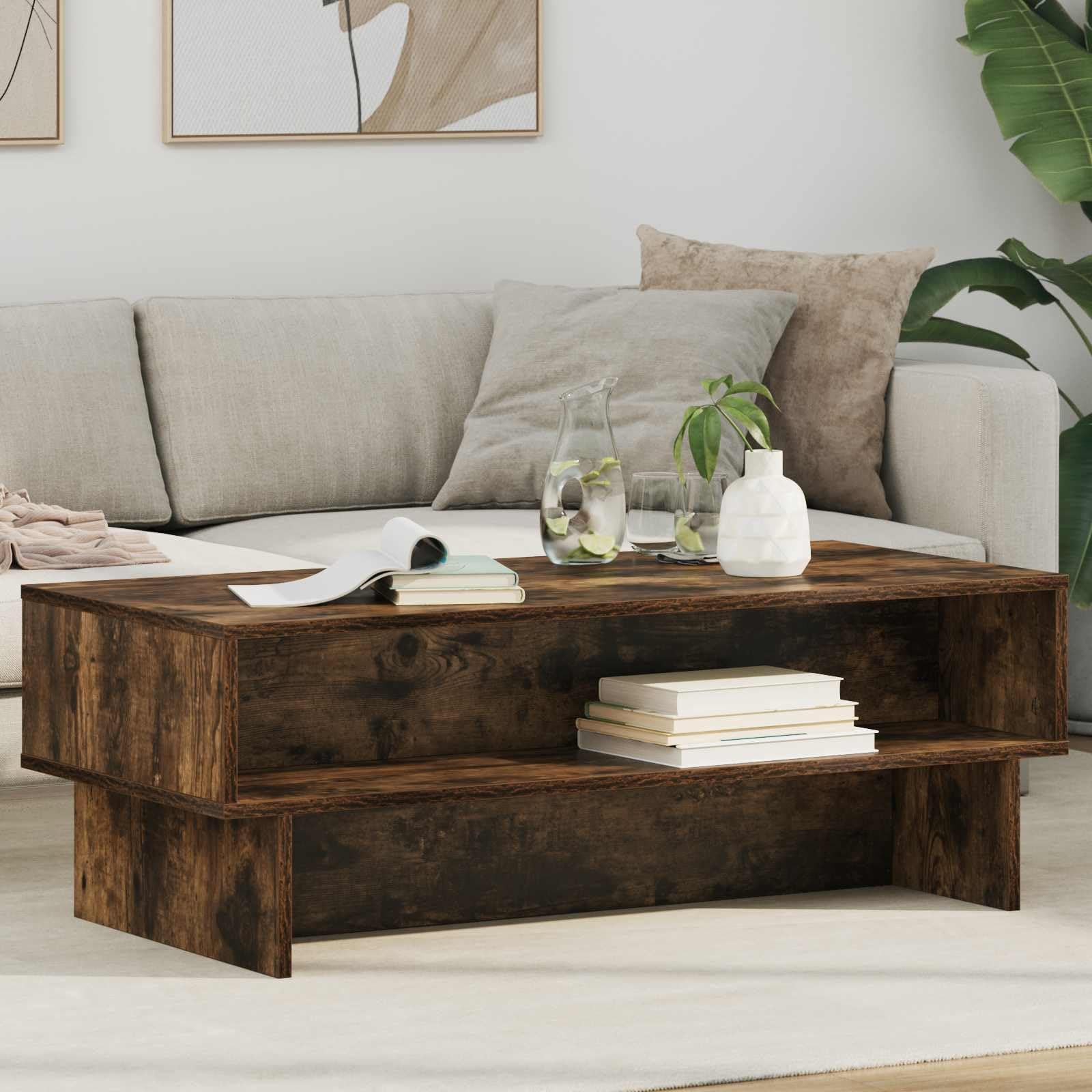 Table basse de salon chêne fumé pour réinventer vos soirées en intérieur