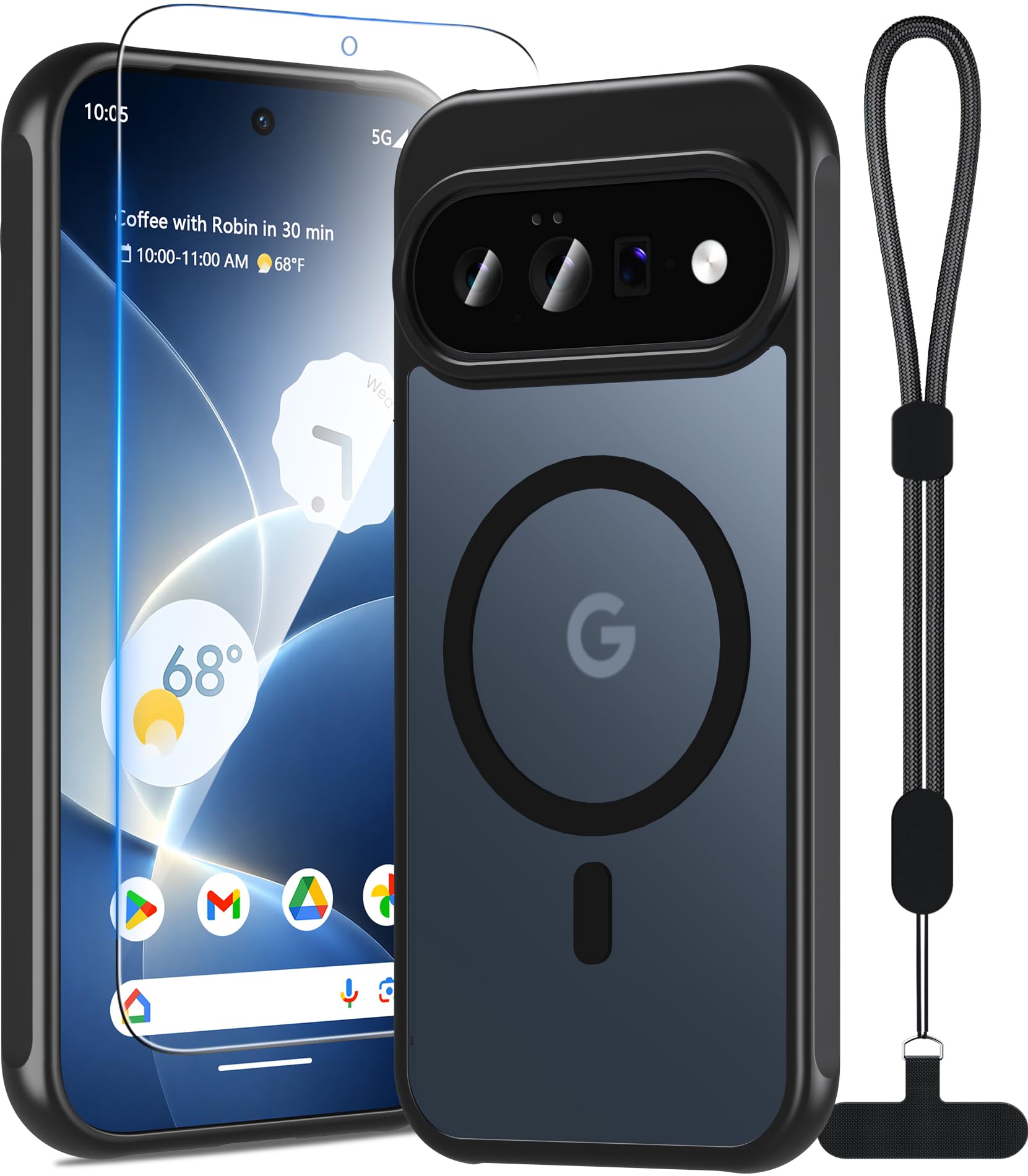 Hülle für Google Pixel 11 Pro|/ Google Pixel 11 mit Panzerglas Glas & Band
