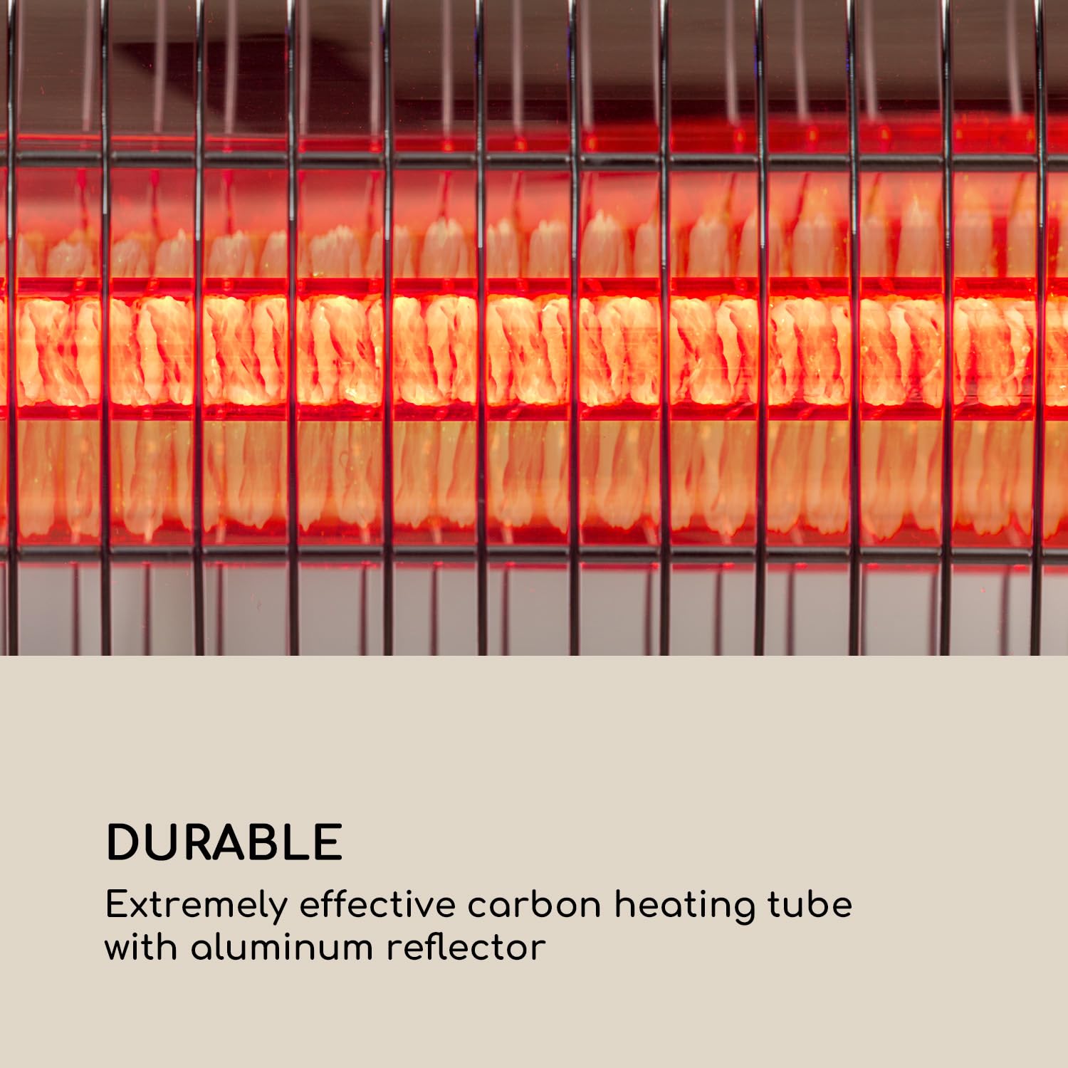 Blumfeldt Dark Wave Promiennik podczerwieni, Promiennik tarasowy, MinimalGlare Heating Tube: złocona rurka carbonowa, 24 stopnie grzania, Timer, IP65, sufitowy 2000 W, srebrny