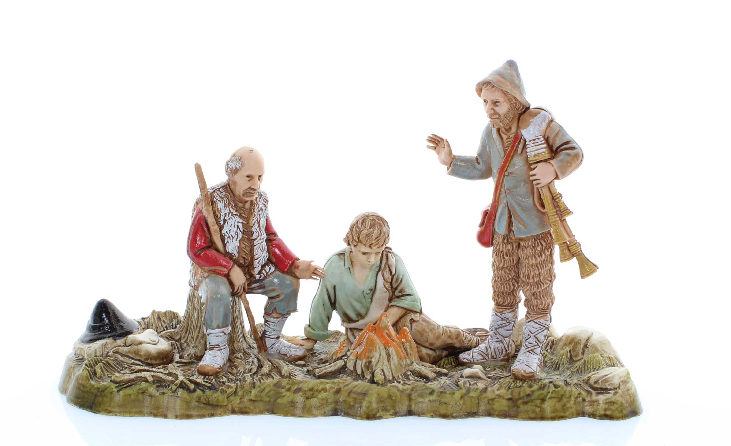 Moranduzzo Men at Fire for Nativity Scene of 4 Inch Scale 1:20 - Unbreakable Nativity Figures - 18th Century Style, Hand-Finished Painting, Official Product, Made in Italy, Sculptor M. Landi