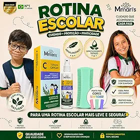 Removedor Extrator Tira Piolho Solta Lendea Spray Capilar Combate Piolhos E Lêndeas Creme De Pentear Sem Enxague 120ml + Pente Fino M MariS Rotina Escolar Dermatologicamente Testado e Hipoalergênico