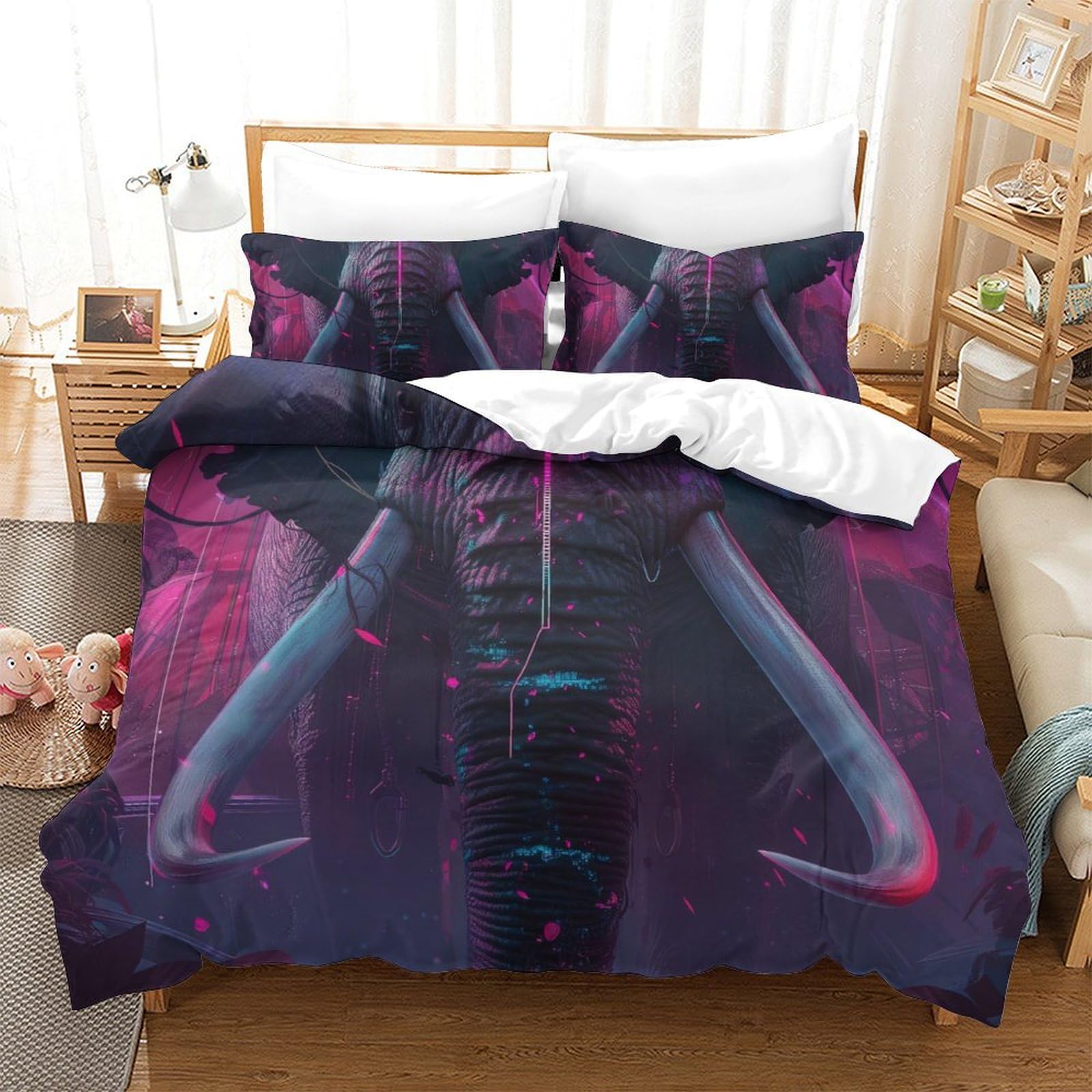 Housse de couette éléphant microfibre respirante contre la chaleur