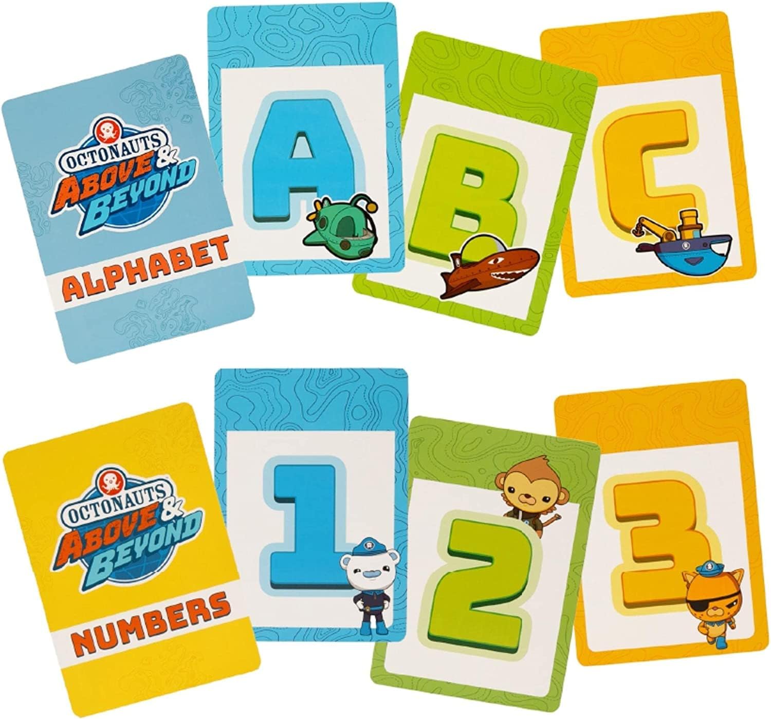 Mighty Mojo Octonauts Kids Classic Card Games and Flash Cards - Includes Three Games - Alphabet and Numerical Cards - Memory Game, Go Fish & Old Maid - Octonauts Educational Gift Set - Large Cards