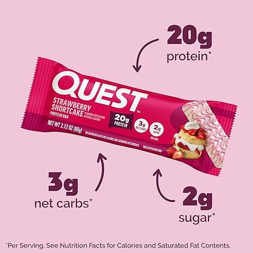 Vista 91 de Quest Nutrition - Alto contenido en proteínas, bajo en carbohidratos, sin gluten, apto para ceto, 12
