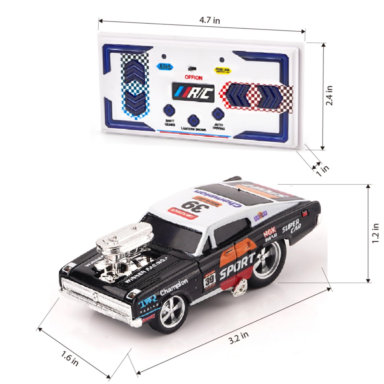 funnykid Mini Drift RC Cars, Remote Control Cars Gift Set Toys for 3 4 5 6 7 8 9 10 Year Old Boys, Alloy Body, 3 Speed - Image 3