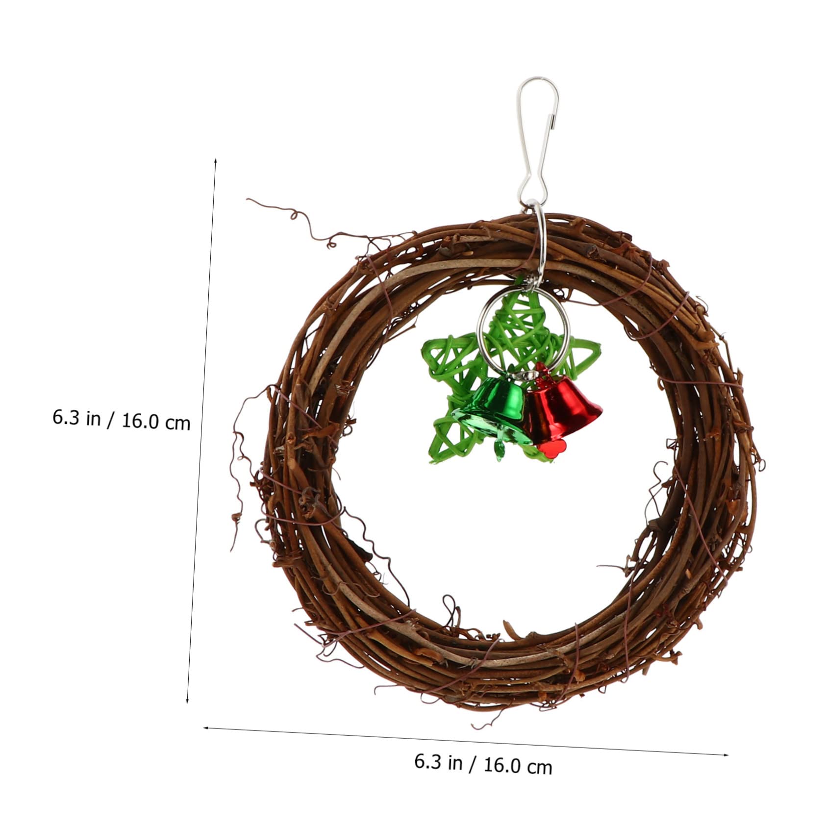 DOITOOL 3pièces Jouet à Mâcher Rotin pour Perroquet Balancoire Rotin Naturel Accessoire De Décoration Murale pour Oiseaux pour Perruches Et Petits Perroquets