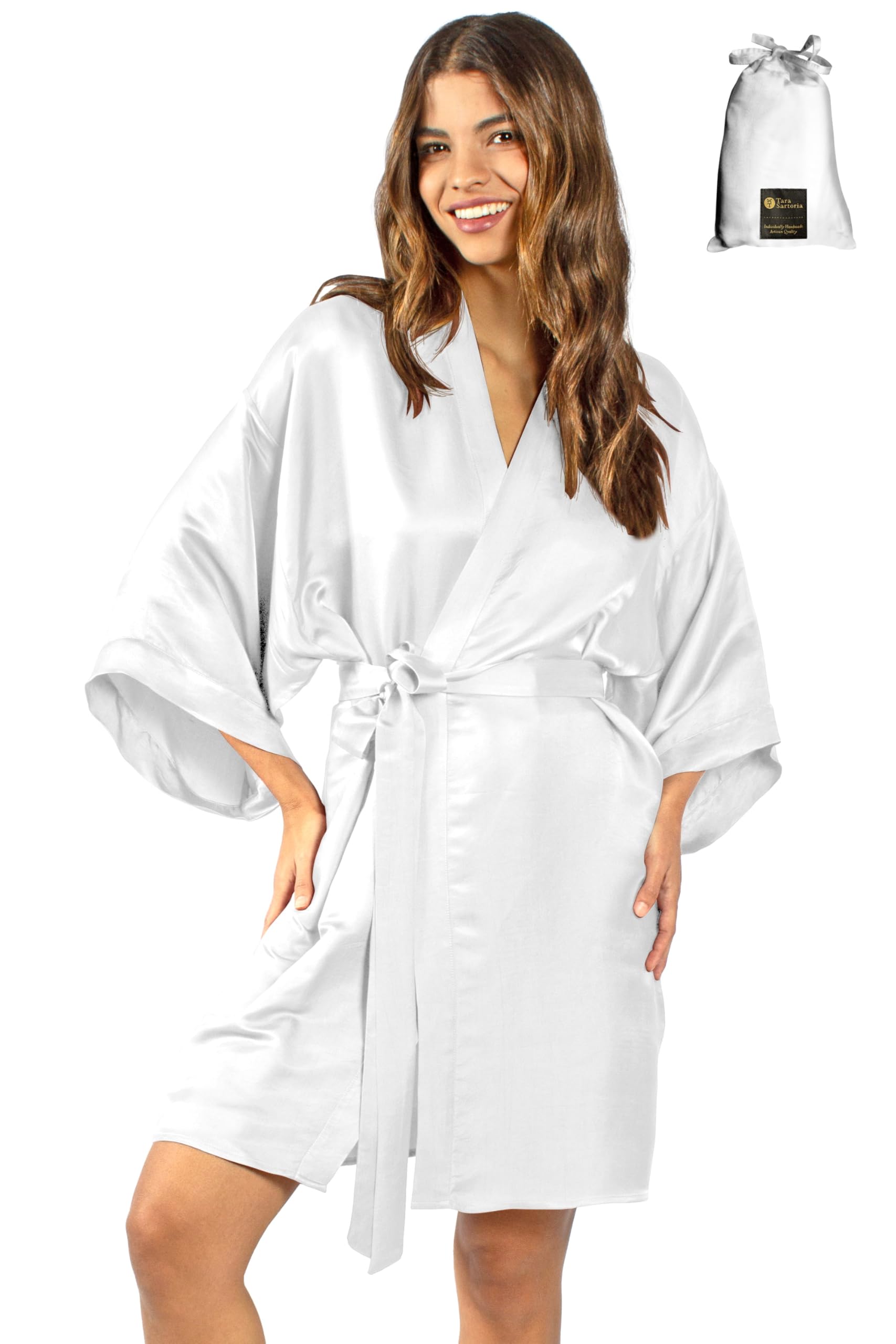Tara Sartoria Luxury Artisan Silk Kimono Robe for Women, Short, Washable, XS–4XL, Oprah Daily 2025