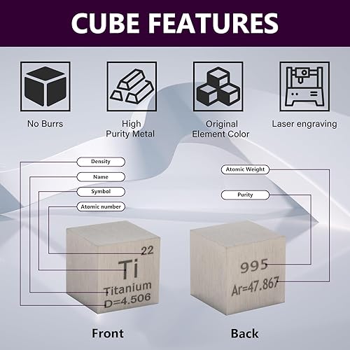 Miniatura 3 de Cubos de elementos metálicos de alta pureza, 99.99% de alta pureza, 0.39 pulgadas, cubo de elementos de alta densidad para colecciones de elementos,
