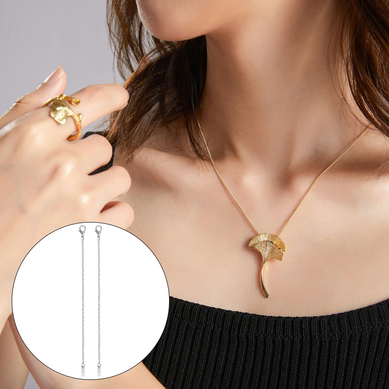 Lange stainless steel ketting met groot hart zilver ca. 70cm of 90cm 5cm verlengketting | FRIS! Kralen en Sieraden