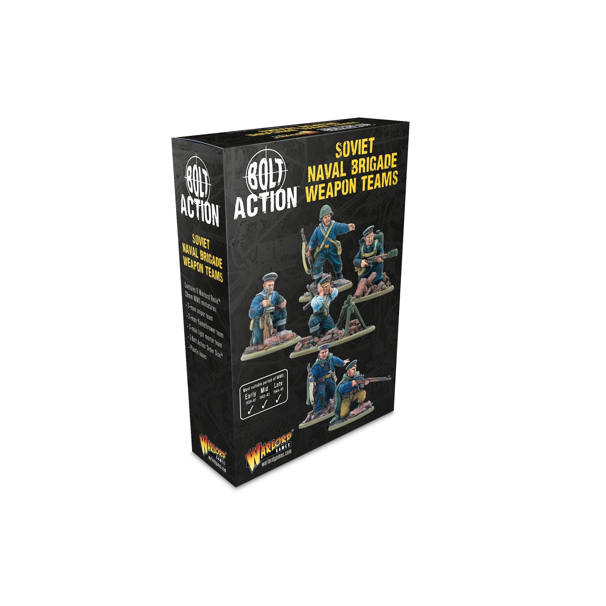 Wargames Delivered - Warlord Games Soviet Naval Brigade Weapon Teams - Ultimate Tactical Miniature Support for Bolt Action to Unleash Fury - Perfect for Wargaming Enthusiast - 6 Miniatures Set of 28mm