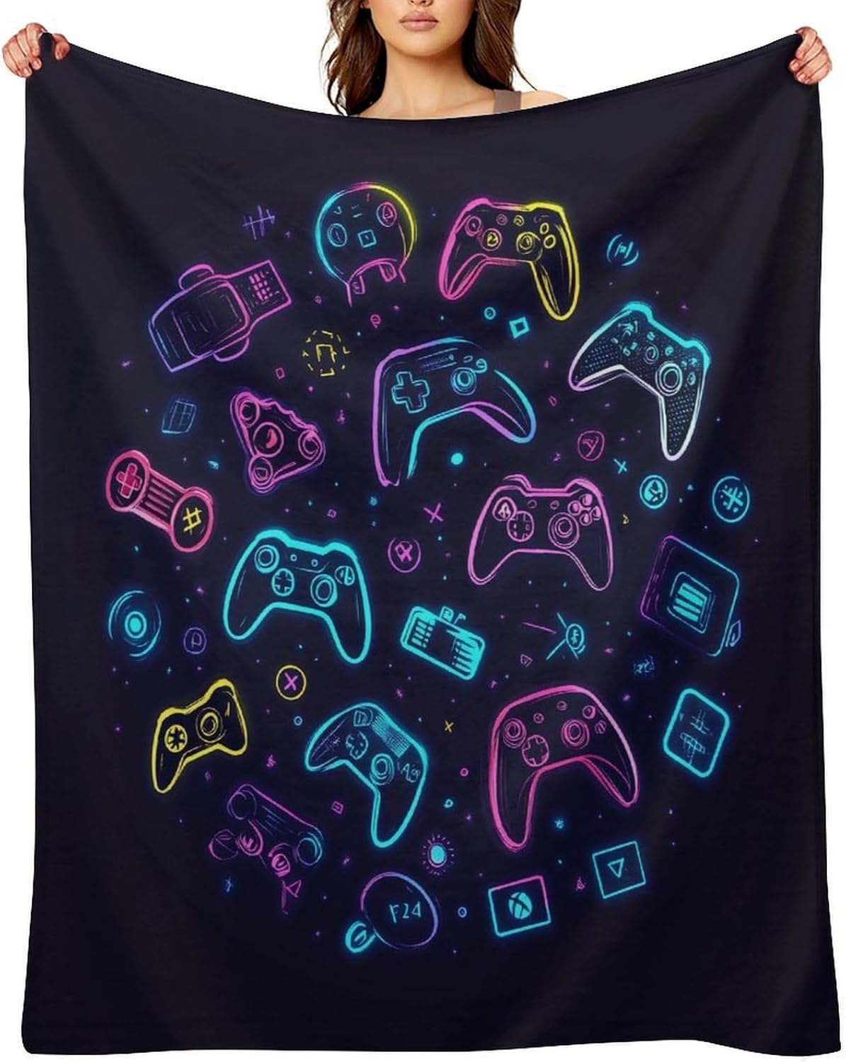 Gamer Gifts for Boys/Men/Teens, Best Game Room Decor Gifts, Super Soft Flannel Gamer Throw Blanket for Adults, 60"x80"