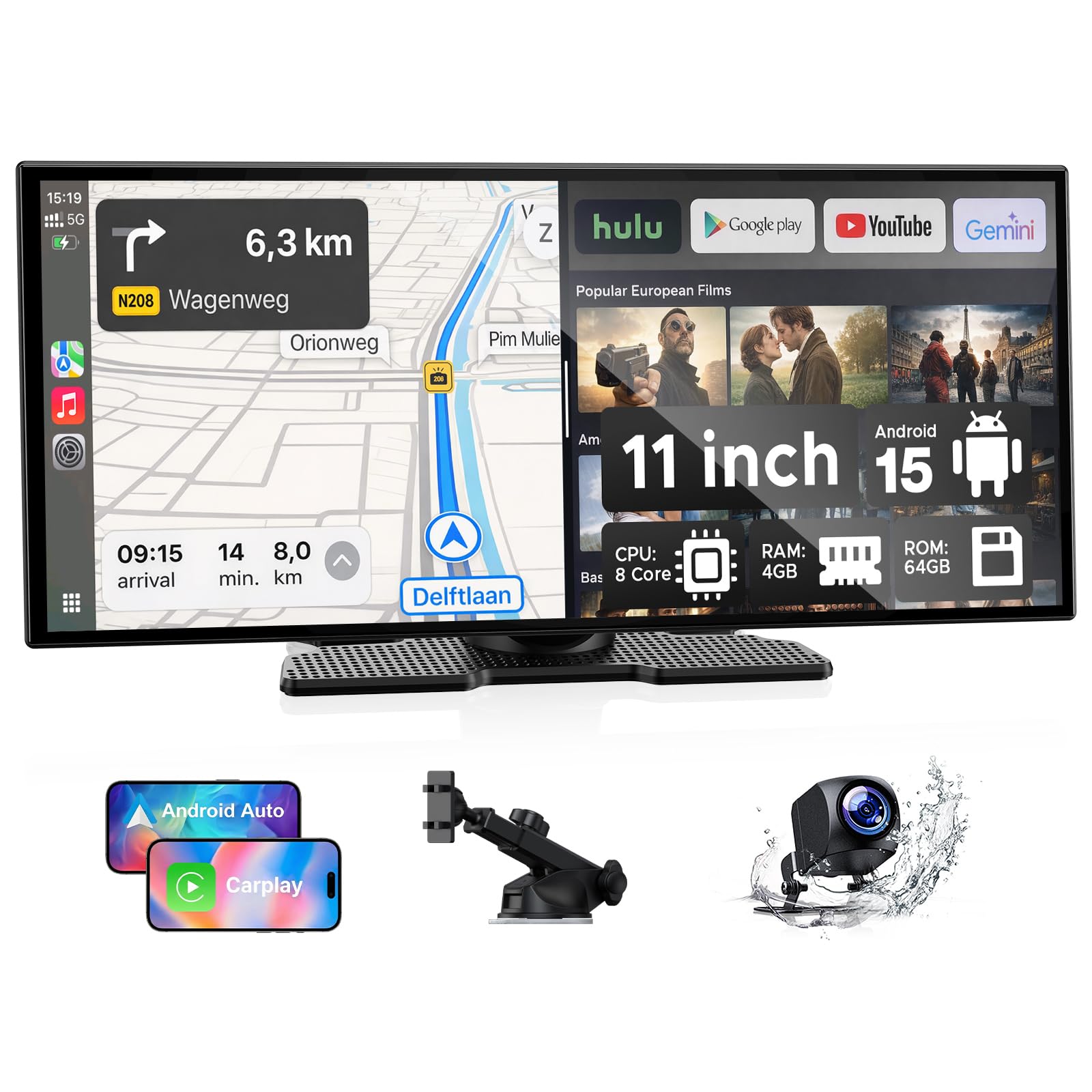 LAMTTO 11 Inch AI CarPlay Screen