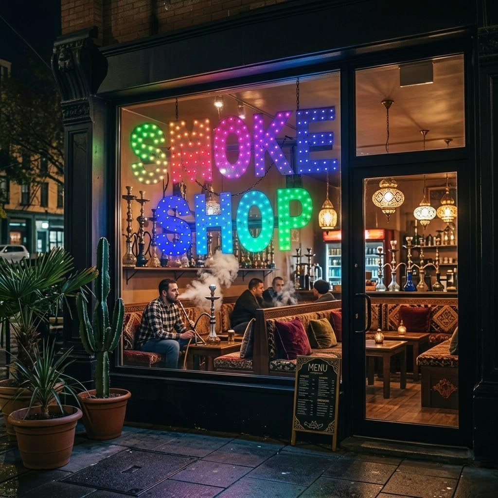 EPL Smoke Shop RGBW Wave, LED 4G Full-color changes sign, Eye-catching sign, Super Bright, 2 Size, Remote, Business decor, Storefront display (LARGE 20"x30")