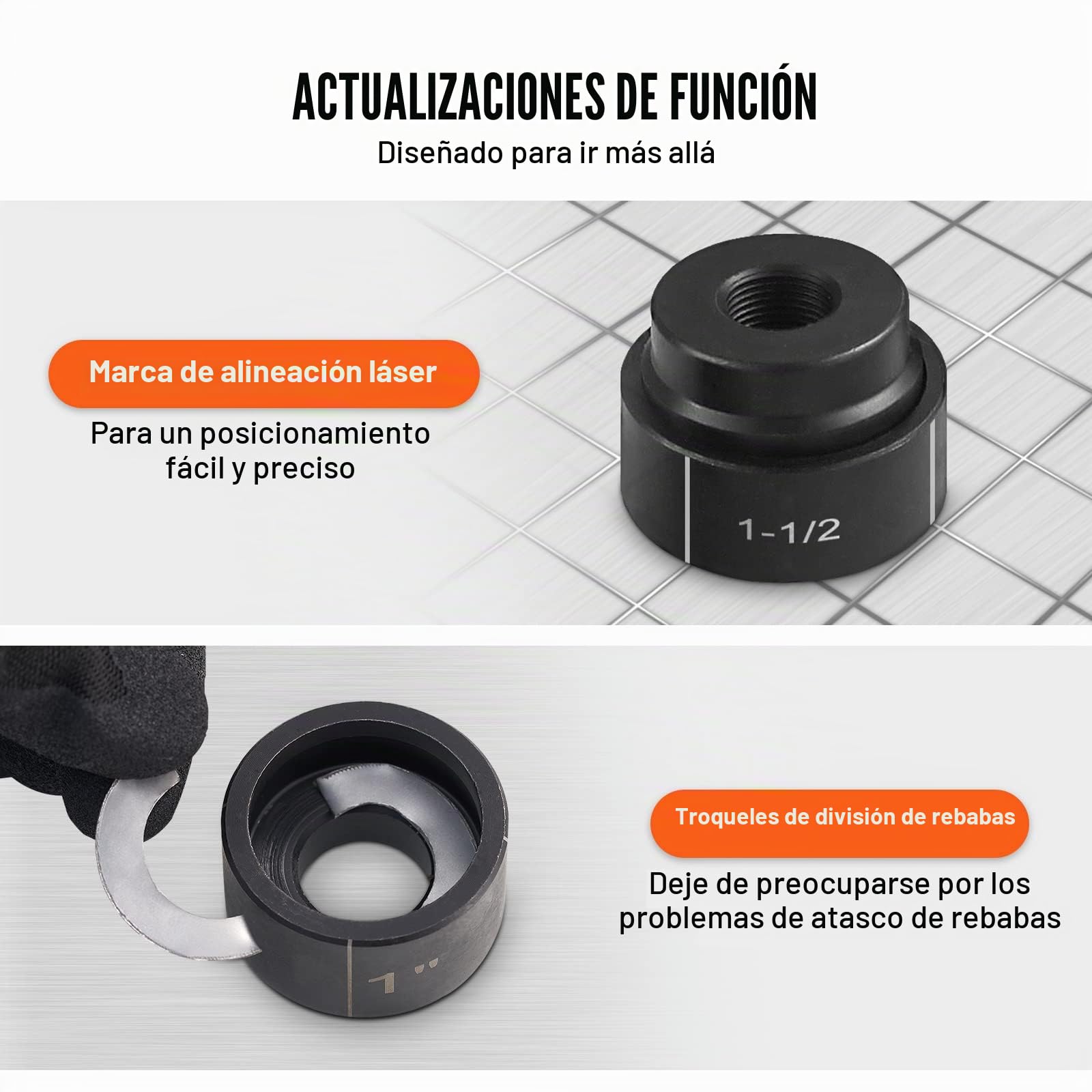 VEVOR Kit de Perforación Hidráulica Presión de 10 T con 6 Punzones Perforadora Hidráulica Manual con Maletín Portátil Kit de Perforadora Hidráulica 12,7-50,8 mm para Metal Acero Aluminio Plástico