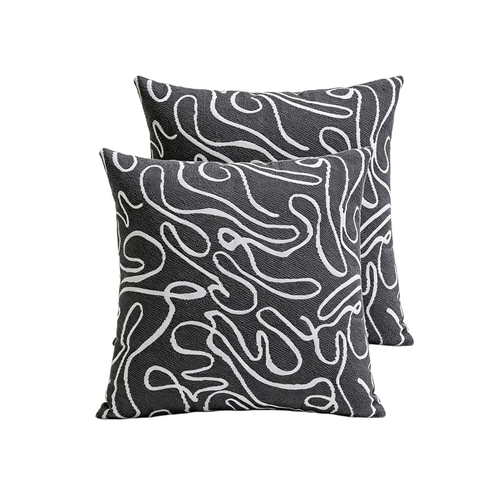 Grey Throw Pillow Covers 18X18 20X20 12X20 In Sofa Decor 2 Pack Cushion Covers