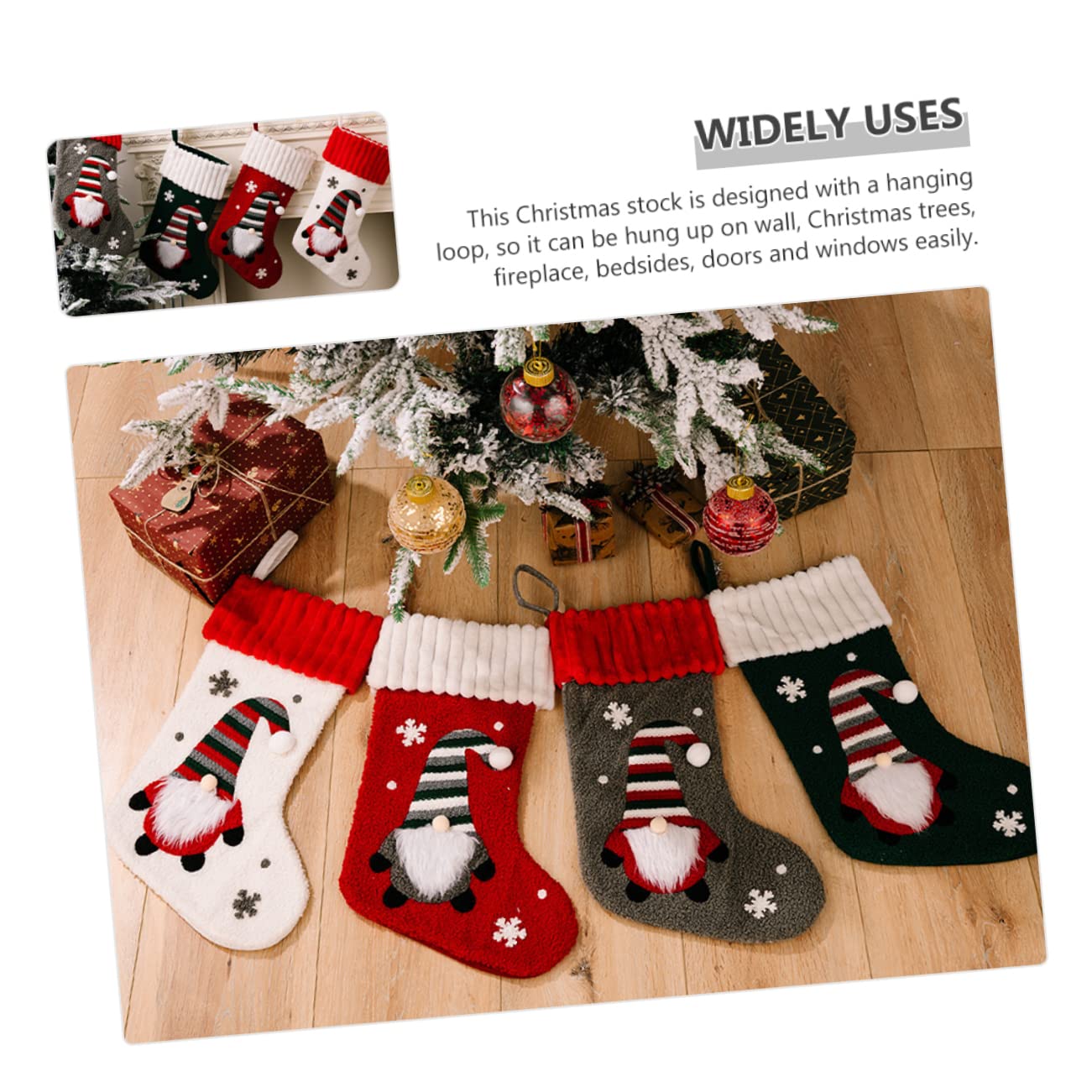 Calza Di Natale Personalizzata In Maglia A Blocchi Di Colore, 46 Cm, Per Camino E Albero, Disponibile In Rosso/verde