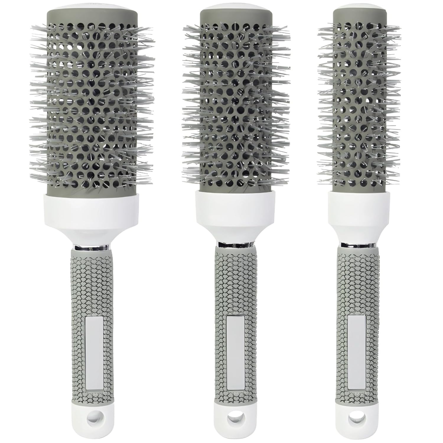 3 PCS Round Hair Brushes, Hair Brush Set for Blow Drying, Lightweight Styling Brushes with Ceramic Coating, 3 Sizes Precise Heat Styling Hair Brushes with Anti-Slip Handle for Home Hair Salon