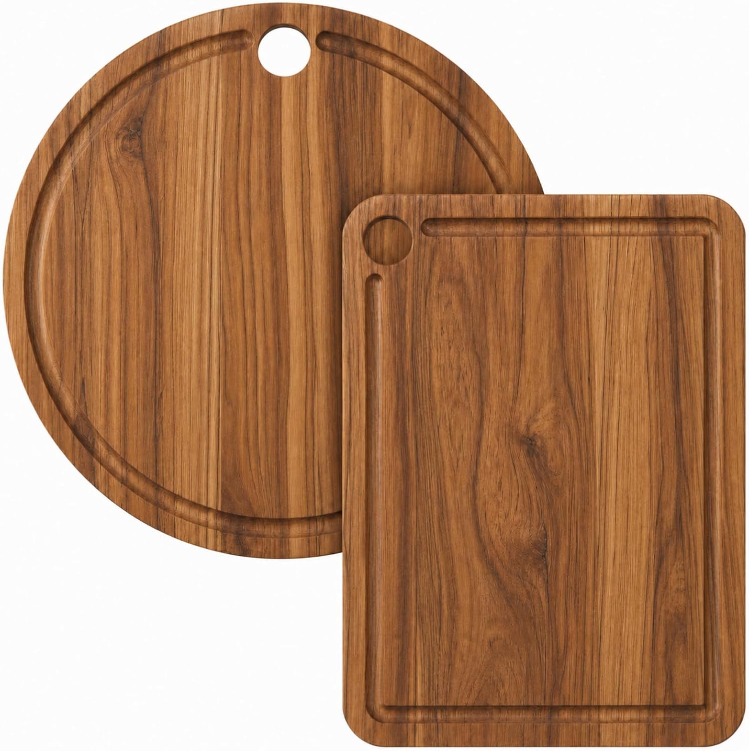 Ziliny 2 Pcs Small Cutting Board Set 8 x 6 Inch Mini Checkered Cutting Wooden Board with Juice Groove for Kitchen, Fruits, Vegetables, Cheese, Charcuterie, Camping and Gifts