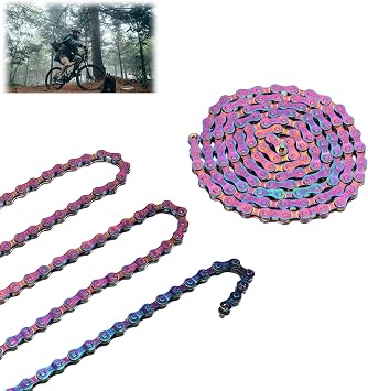 6 7 8 Speed Chain chain Rainbow Chain, Chain Proof Sensitive Colorful Electroplating Chain bmx chain for Road Mountain Bikes Racing Cycling Cadenas