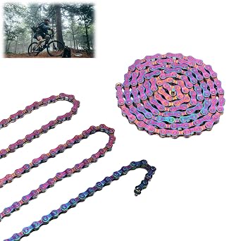 6 7 8 Speed Chain chain Rainbow Chain, Chain Proof Sensitive Colorful Electroplating Chain bmx chain for Road Mountain Bikes Racing Cycling Cadenas