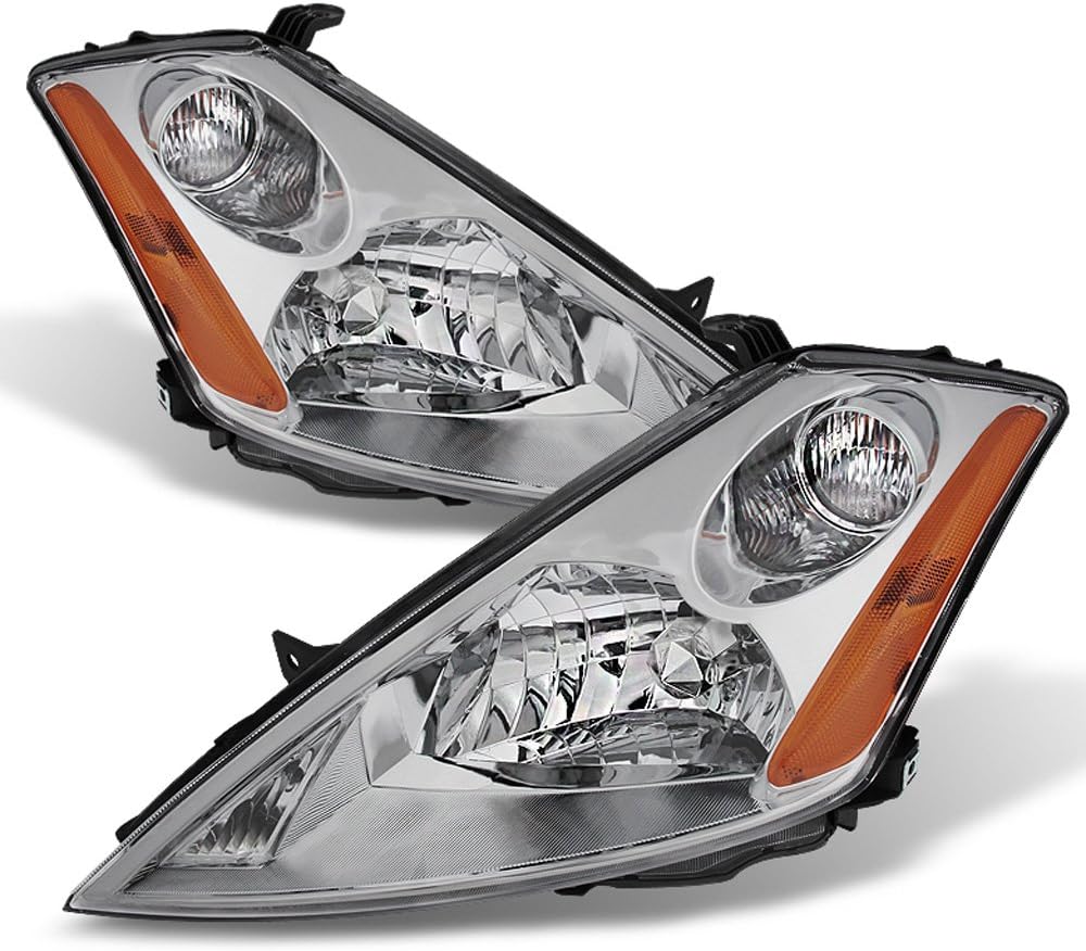 ACANII - For [Halogen Model] 2003-2007 Nissan Murano Chrome Housing Headlights Headlamps Pair Driver + Passenger Side