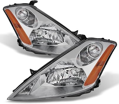 ACANII - For [Halogen Model] 2003-2007 Nissan Murano Chrome Housing Headlights Headlamps Pair Driver + Passenger Side