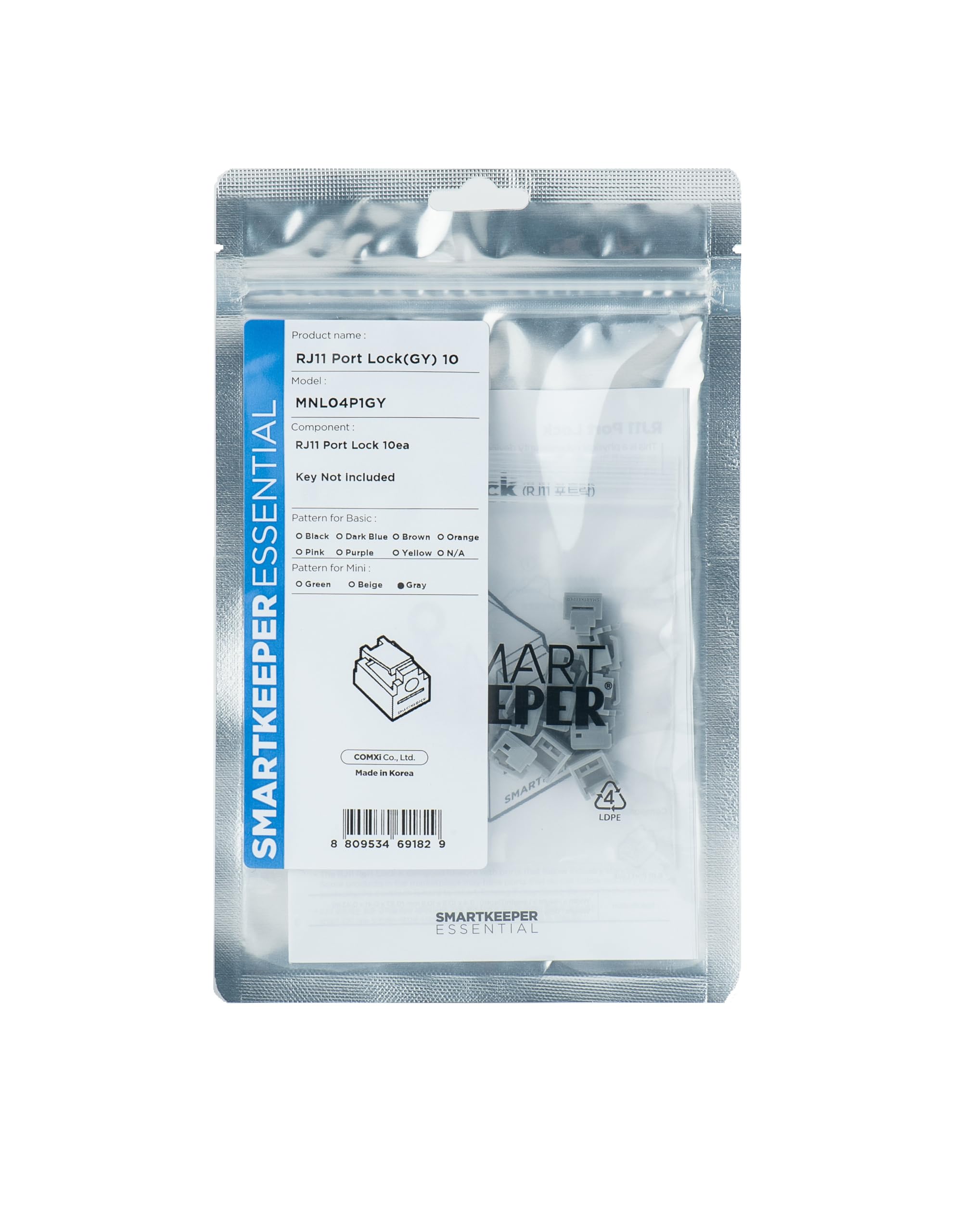 Smartkeeper Grey Mnl04p1gy Port Blocker Rj-11 1 Pc(S)
