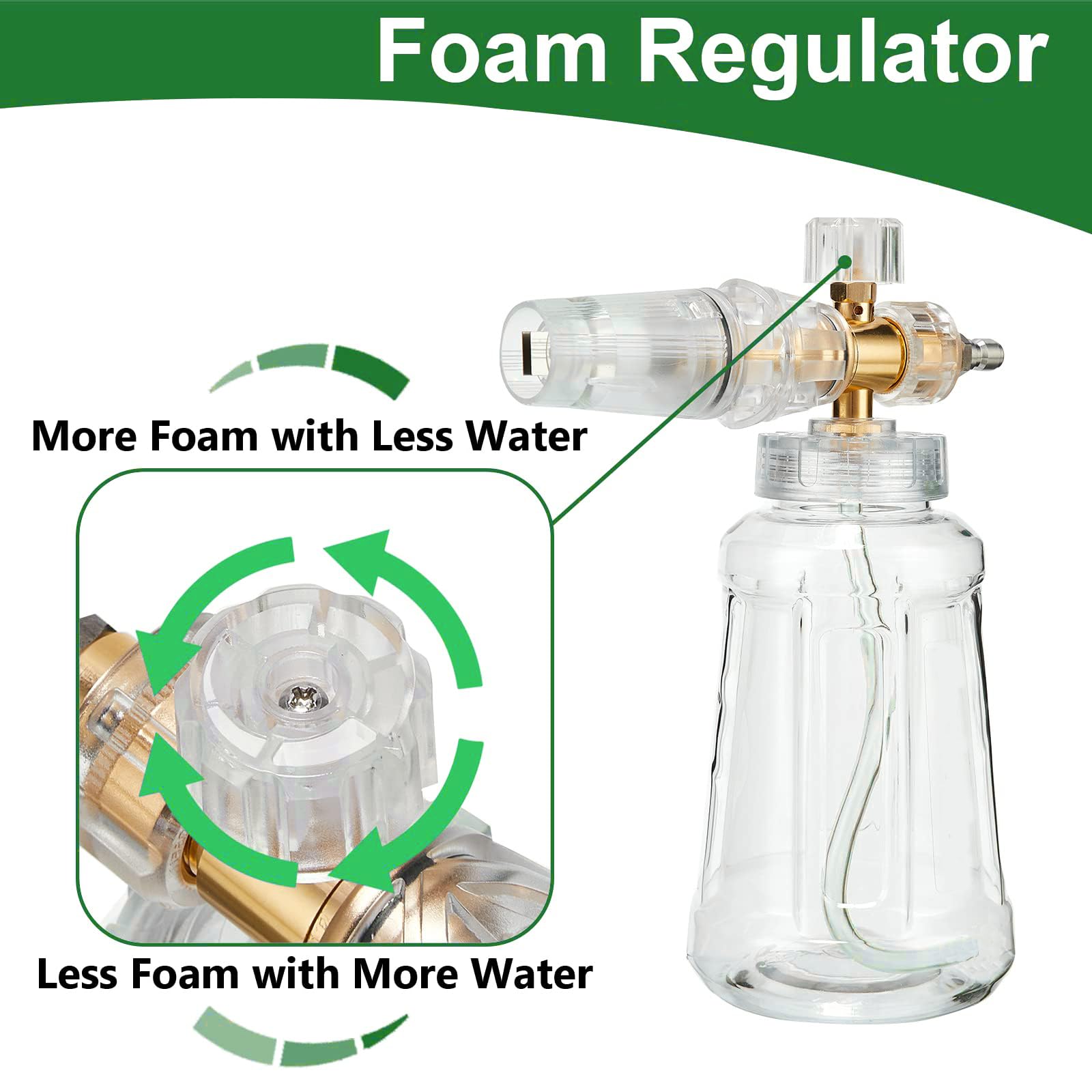 Unifizz Foam Cannon for Pressure Washer, Snow Clear for Car Wash, Stainless Steel Filter, Adjustable Nozzle with M22 and 1/4 Inch Quick Connect, Additional 1.1 mm Orifice Nozzle