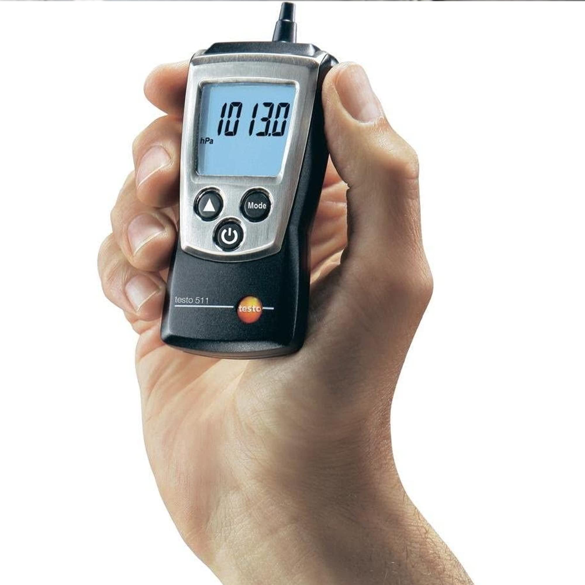Misuratore di pressione assoluta tascabile (intervallo: da 300 a 1200 hPa) per HVAC, aeromobili, misurazione della portata in condotti, laboratori e processi di produzione, con certificato di taratura