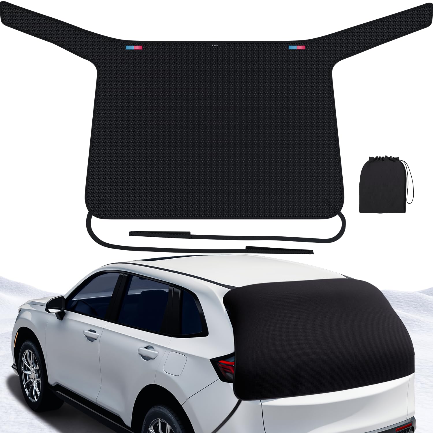 2024 Upgrade Rear Windshield Cover for Ice & Snow [Magnetic Edges - Fast Install, Fast Removal] 600D Heavy-Duty Against Snow, Ice, Frost, Windshield Protector Winter Gifts for Women & Men