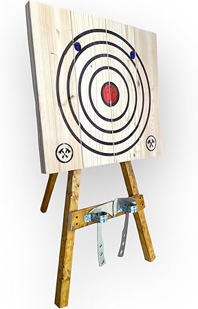 4-Ring Tripod target for knife throwing and axe throwing, tripod support