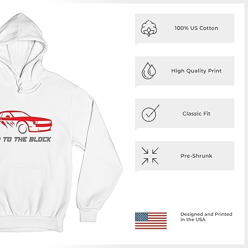 Miniatura 10 de Tee Hunt Dodge Challenger SRT Demon Sudadera con capucha American Muscle Car Hemi, Negro -