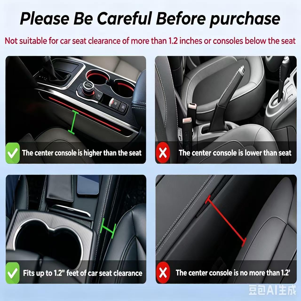 Car Leather Cup Holder Gap Bag for Mobile Phones Glasses Keys Cards Seat Gap Storage Box (2 Pack, Red)