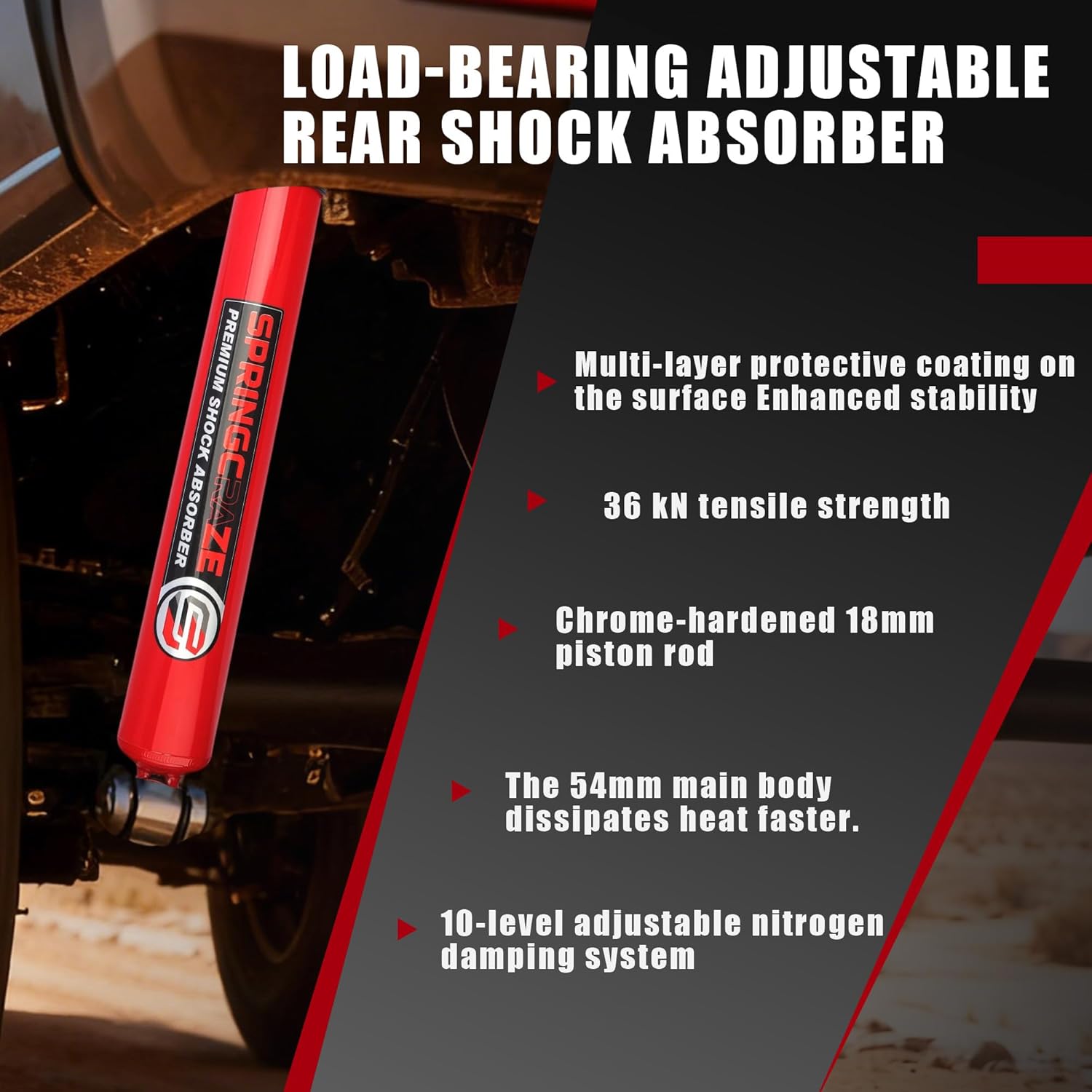 4.5-8" Rear Shock Absorbers for 2007-2025 Chevy Silverado/GMC Sierra 1500