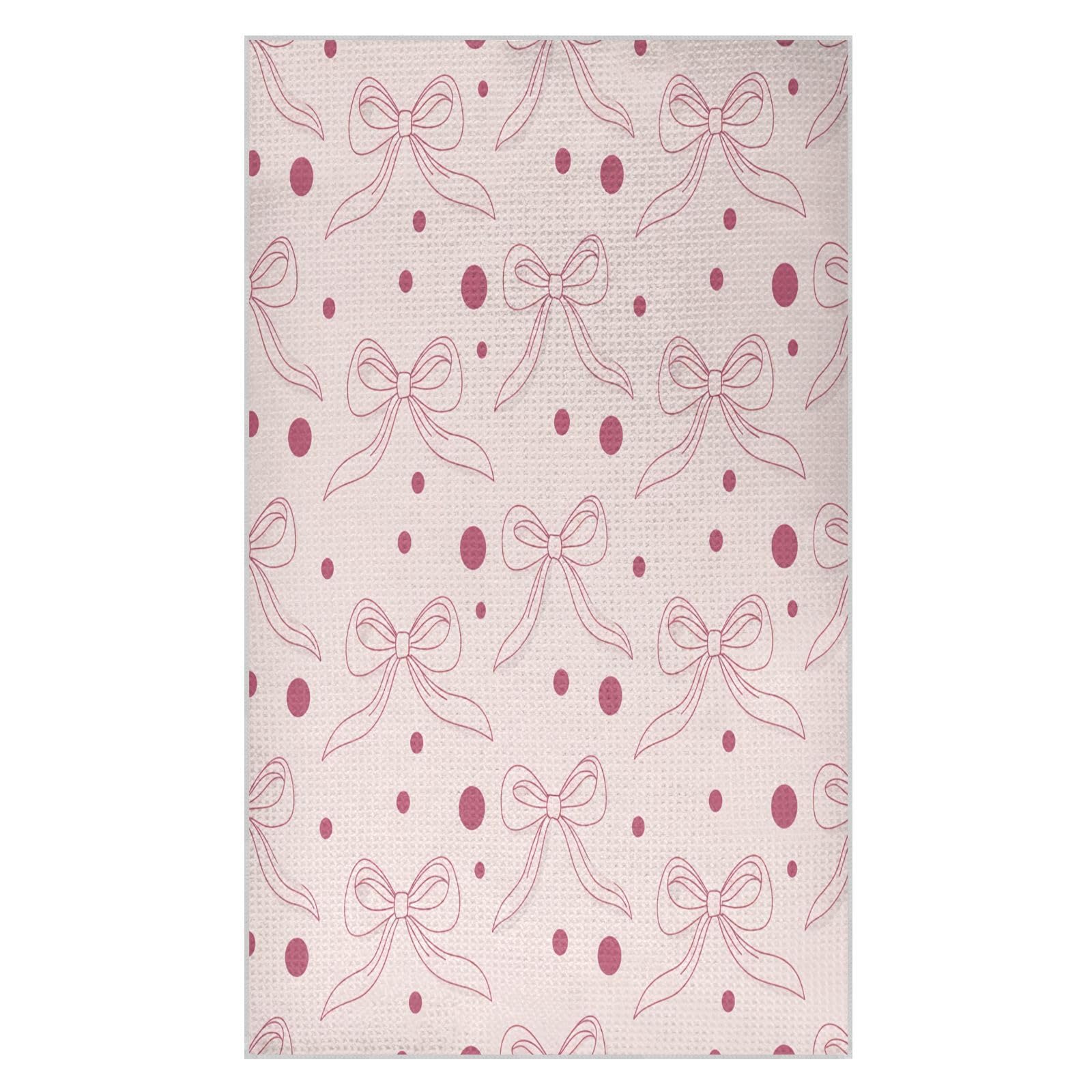 BURSTDDY Bows Kitchen Towels,Absorbent Dish Towels 2 Pack