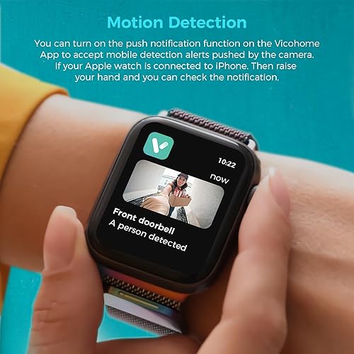 Miniatura 8 de Vicohome - Cámara de seguridad de seguimiento AI 2K y timbre de video para el hogar, cámara interior de mascotas, monitor de bebé, cámara panorámica