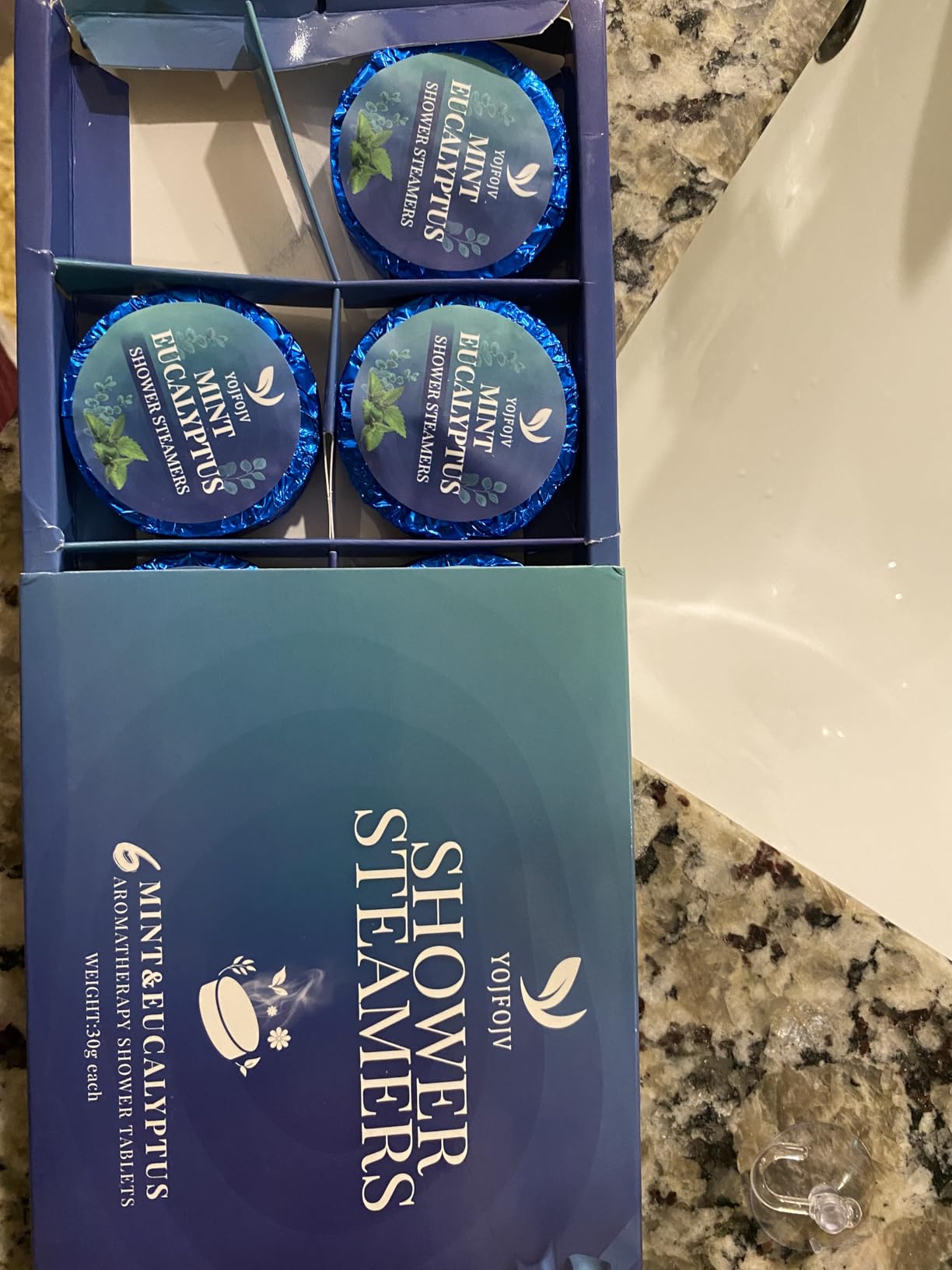YOJFOJV Shower Steamers Aromatherapy, from Husband for Mom Her Wife Women 6 Pack Shower Bombs Organic with Menthol & Eucalyptus Essential Oils, Home Self-Care SPA Gift - Relaxation